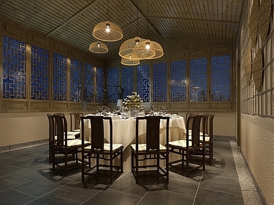 现代办公大厅 餐厅包间