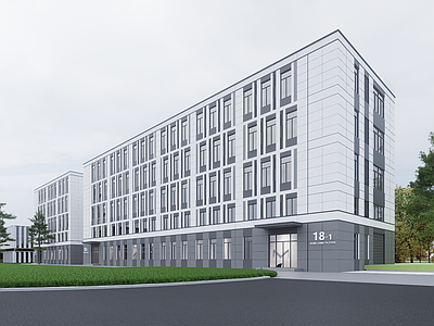 现代厂房 现代厂房 现代工业厂房 多层厂房 厂房建筑 现代简约厂房