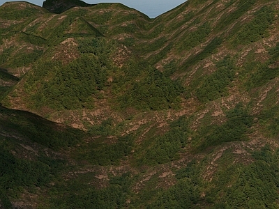 现代办公大厅 山地地形