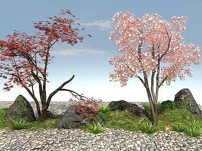 现代办公桌 景观植物