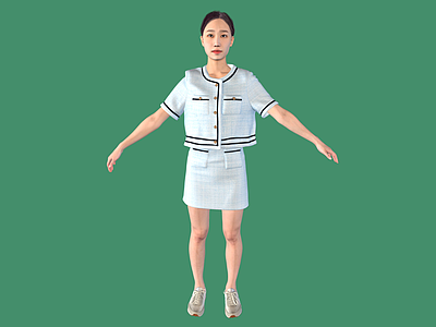 女人 A字形女人 扫描人 套装 女孩 写实人