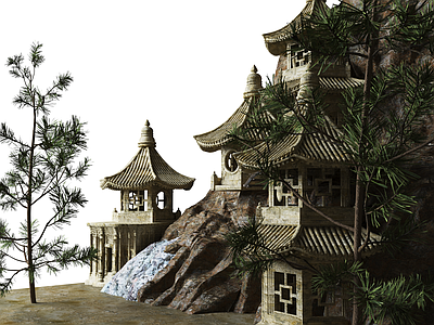 中式其他建筑外观 神秘古代寺庙 古代寺庙 中式寺庙