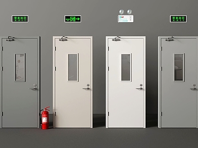现代单开门 消防门 消防过道门 消防单开门 安全出口 灭火器