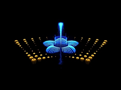 现代广场景观 喷泉 音乐喷泉 喷泉动画 粒子喷泉