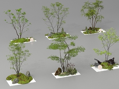 现代其他景观小品 户外植物组合 现代绿植造景