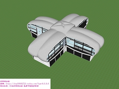 现代其他景观小建筑 创意花瓣建筑