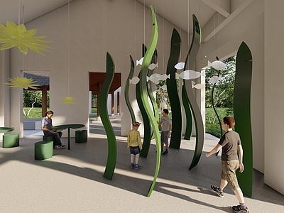 现代其他展厅 水生植物主题 艺术装置 开放式展厅 科普宣教