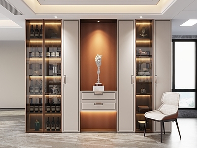 新中式酒柜 新中式酒柜 新中式餐边柜 新中式定制柜 新中式装饰柜 雕塑