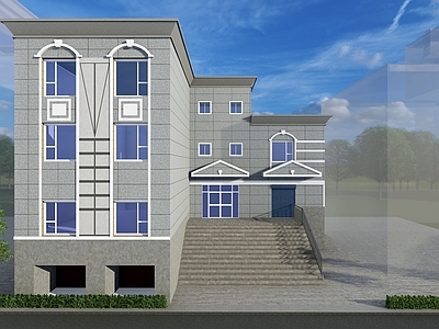 现代欧式办公楼 办公楼 建筑 欧式建筑 自建房