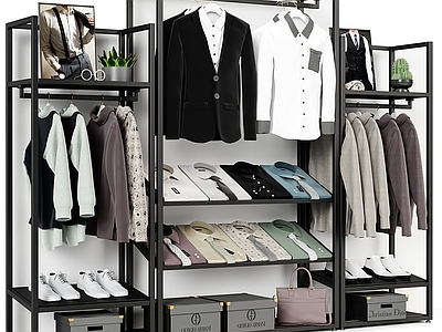 衣服 服装店衣架 男装 鞋子 领带