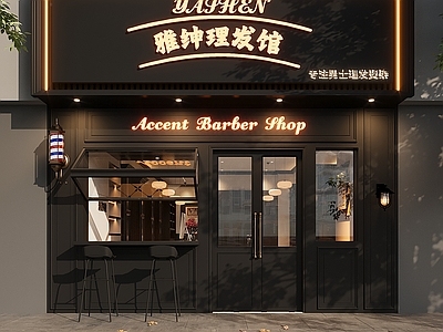 复古美式其他商业空间 美式理发店