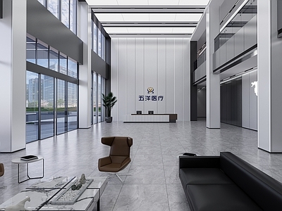 现代办公大堂 简洁 公司 办公 大厅