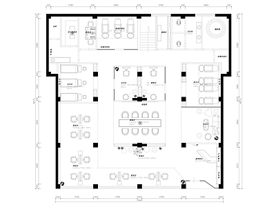 现代理发店 理发店平面布置图 施工图