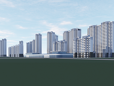 现代高层住宅 小区 住宅 高层住宅