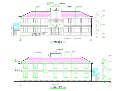 现代中式行政机构建筑 社区 乡村 办公楼 施工图