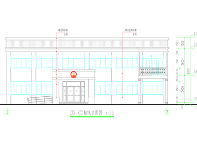 现代行政机构建筑 乡村便民中心 社区办公楼 施工图
