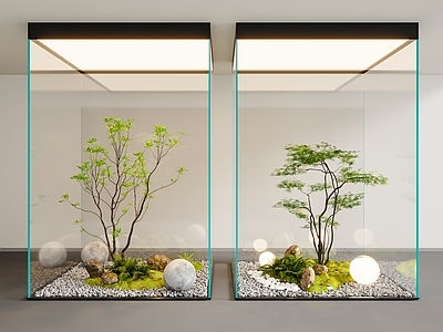 现代室内景观 植物造景 景观小品