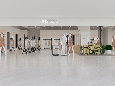 现代奶油服装店 现代 奶油 服装店 商场服装店 女装店