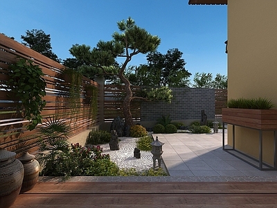 现代其他景观小品 新中式庭院花园
