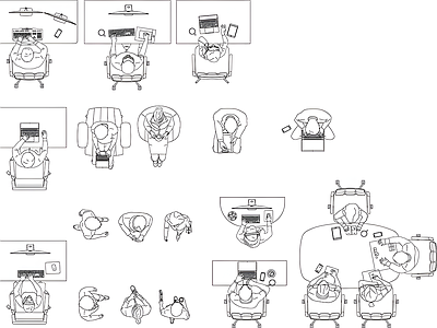 办公家具图库 办公人物 施工图