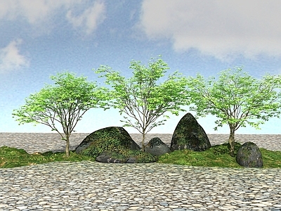 现代办公桌 景观植物