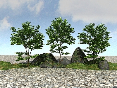 现代办公桌 景观植物
