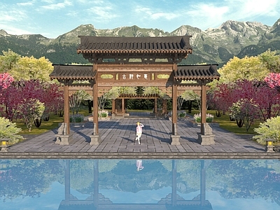 现代新中式牌楼牌坊 牌坊 牌楼