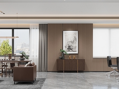 新中式董事长办公室 董事长办公室 总经理办公室