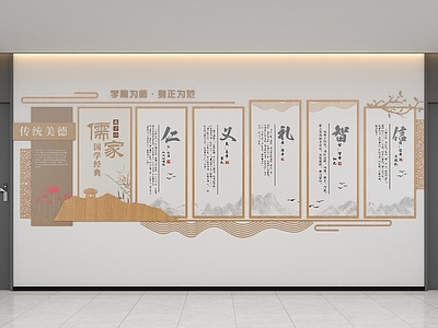 现代文化墙 校园文化墙 儒家文化墙 国学文化墙