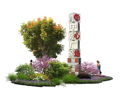 现代景观柱 景观柱 广场入口标识 公园入口标识 商场入口标识 精神堡垒