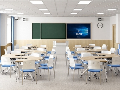 现代教室 多媒体教室 书法教室 美术教室 弧形桌椅教室 自由拼装桌椅