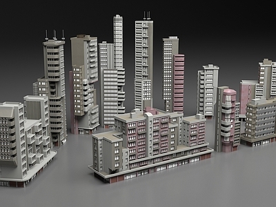 现代高层住宅 城市建筑配楼
