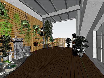 新中式中式屋顶花园 庭院 屋顶花园 花园 露台 屋顶