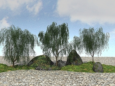 现代办公桌 景观植物