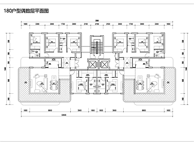 现代新中式住宅楼建筑 第四代住宅户型 180四代宅户型 未来社区户型方案 空中院墅户型方案 施工图