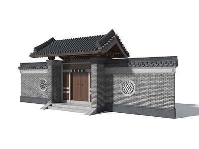 中式古建 中式垂花门 古建大门 古建院门 民居院门入口 中式大门