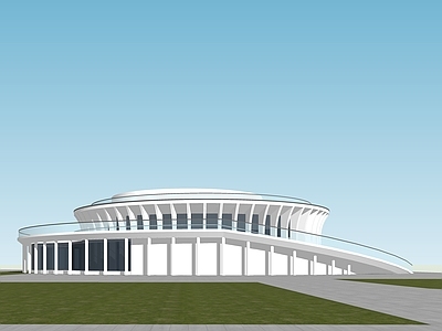 现代欧式餐饮建筑 学生食堂 饭堂 售楼大厅 展示馆
