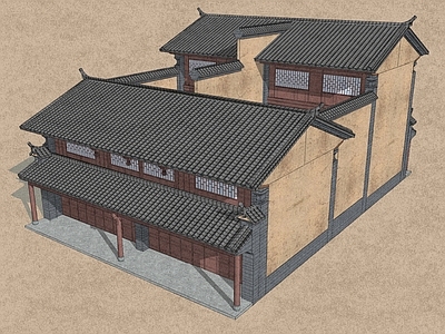新中式中式其他商业建筑 商业建筑 商铺 商业街 四合院 民宿
