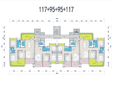 现代住宅楼建筑 第四代住宅 施工图
