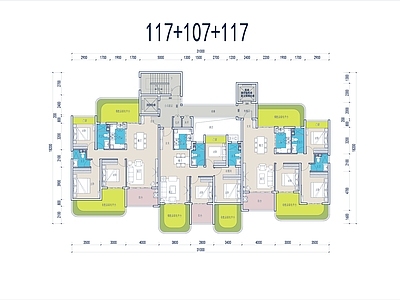 现代住宅楼建筑 第四代住宅 施工图