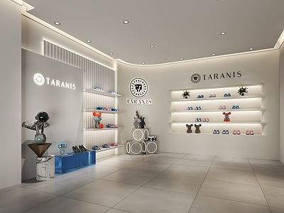 现代奶油母婴店 现代儿童鞋子展厅 不锈钢饰品 鞋子 装饰品