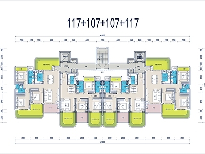 现代住宅楼建筑 第四代住宅 施工图
