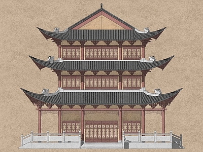 中式新中式古建筑 古建筑 寺庙 塔楼 古楼