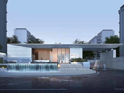 现代小区建筑 现代小区入口大门
