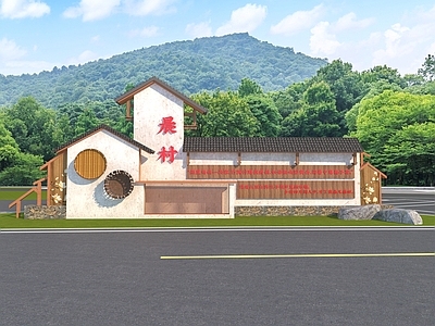 新中式文化墙 乡村文化墙 社区文化墙