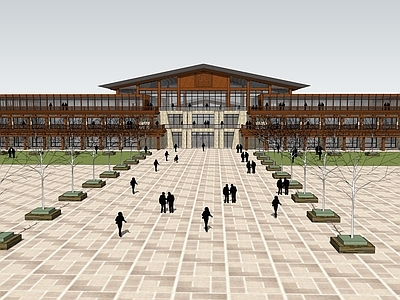 中式古建筑 古建公共建筑