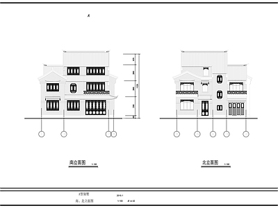 中式住宅楼建筑 淮安河下古镇别墅 施工图