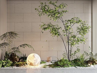 现代室内景观 楼梯景观 植物造景 苔藓 植物 室内景观造景