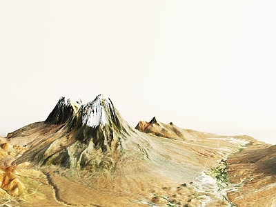 现代假山水景 山峰 山脉 山地 雪山 山谷