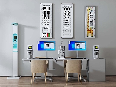 现代眼镜店 视力检查仪器 视力表